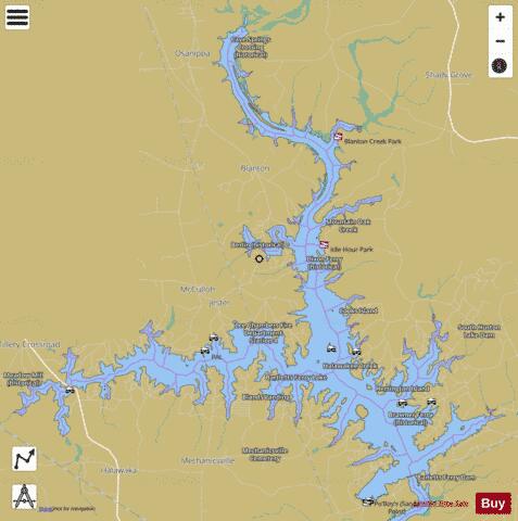 Lake Harding/Bartletts Ferry Lake depth contour Map - i-Boating App