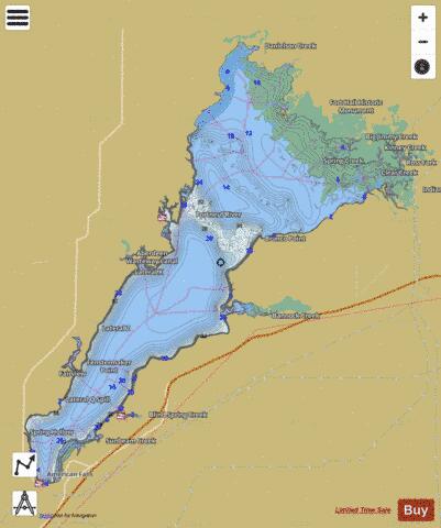 American Falls Reservoir depth contour Map - i-Boating App