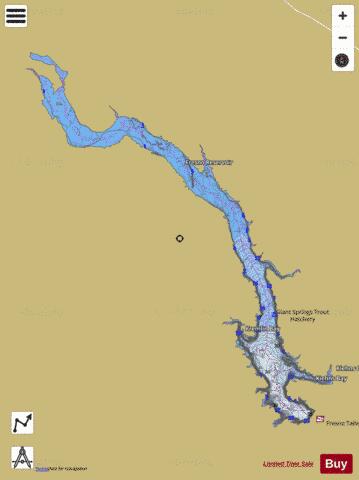 Fresno Reservoir depth contour Map - i-Boating App