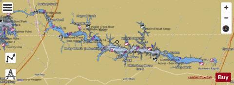 Lake Gaston depth contour Map - i-Boating App