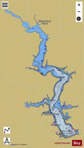 Harry Strunk Lake depth contour Map - i-Boating App
