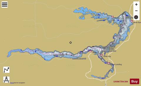 Merritt Reservoir depth contour Map - i-Boating App
