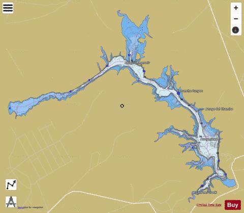 Abiquiu Lake depth contour Map - i-Boating App