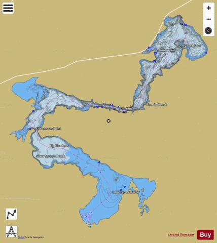 Lahontan Reservoir depth contour Map - i-Boating App