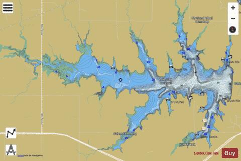 Lake Carl Blackwell depth contour Map - i-Boating App