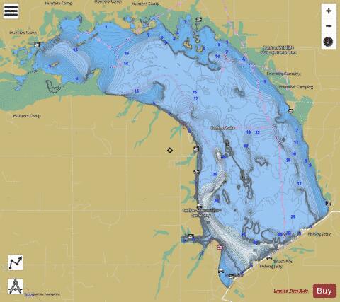 Canton Lake depth contour Map - i-Boating App