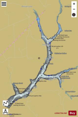 East Branch Clarion River Lake depth contour Map - i-Boating App