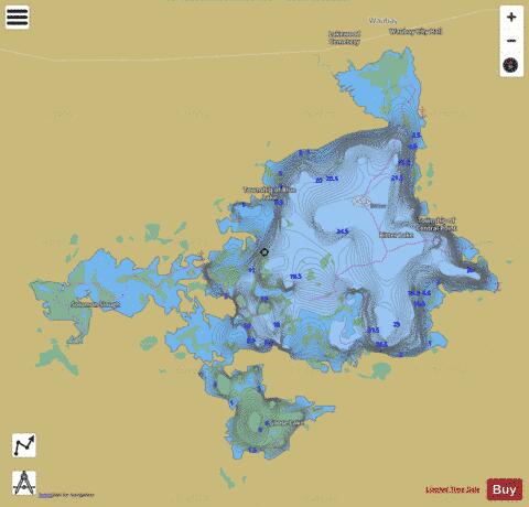 Bitter Lake depth contour Map - i-Boating App