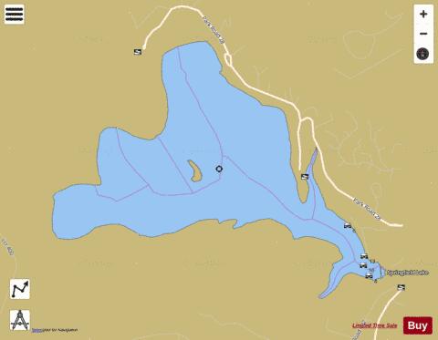 Fort Parker Lake / Springfield Lake depth contour Map - i-Boating App