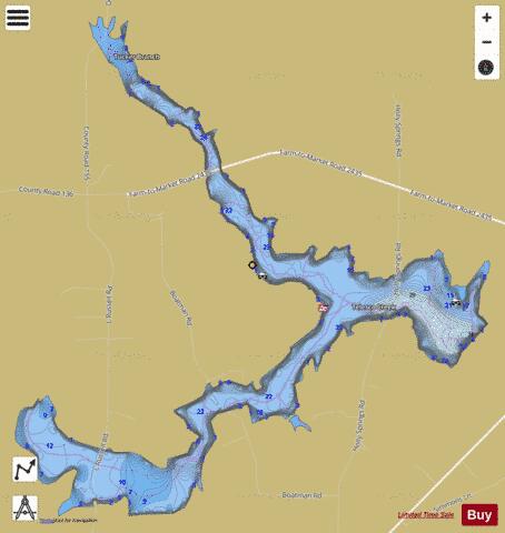 Lake Naconiche depth contour Map - i-Boating App