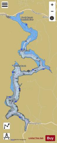 Harriman Reservoir depth contour Map - i-Boating App