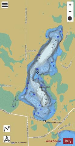 Benoit Lake depth contour Map - i-Boating App