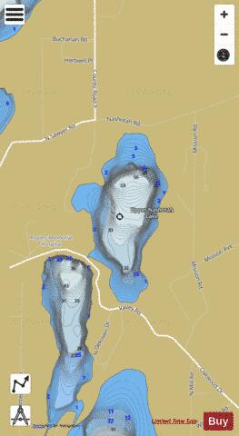 Upper Nashotah Lake depth contour Map - i-Boating App