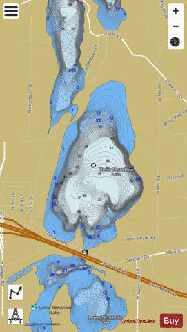Upper Nemahbin Lake depth contour Map - i-Boating App