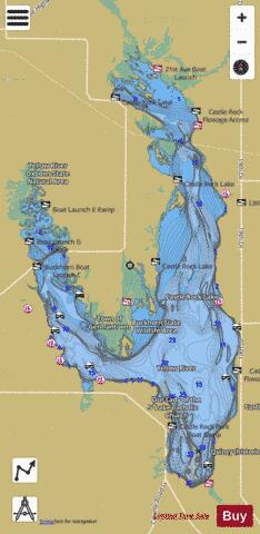 Castle Rock Lake depth contour Map - i-Boating App