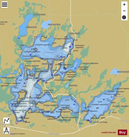 Lake Namekagon depth contour Map - i-Boating App