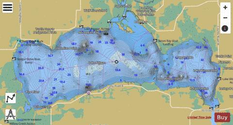 Lake Poygan+Winneconne depth contour Map - i-Boating App