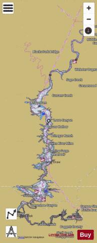 Flaming Gorge Reservoir depth contour Map - i-Boating App
