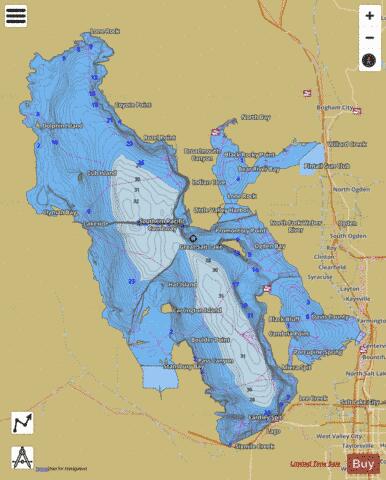 Great Salt Lake depth contour Map - i-Boating App