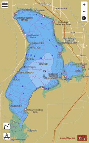 Utah Lake depth contour Map - i-Boating App