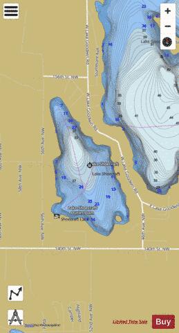 Lake Shoecraft depth contour Map - i-Boating App