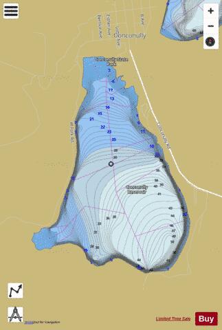 Conconully Reservoir depth contour Map - i-Boating App