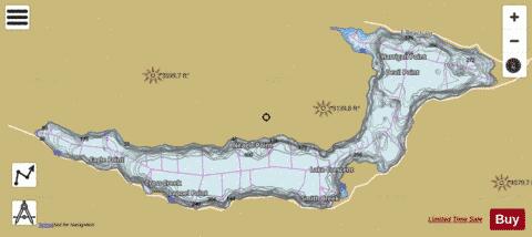 Lake Crescent depth contour Map - i-Boating App
