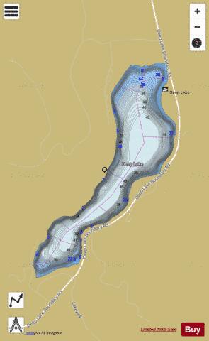 Deep Lake depth contour Map - i-Boating App