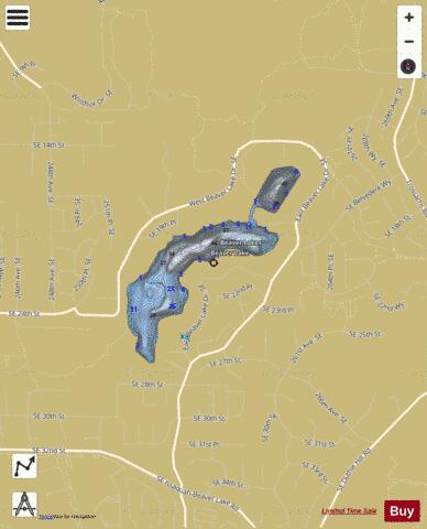 Beaver Lakes depth contour Map - i-Boating App