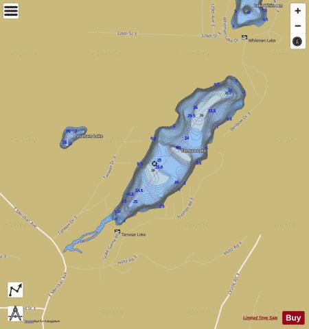 Tanwax Lake depth contour Map - i-Boating App