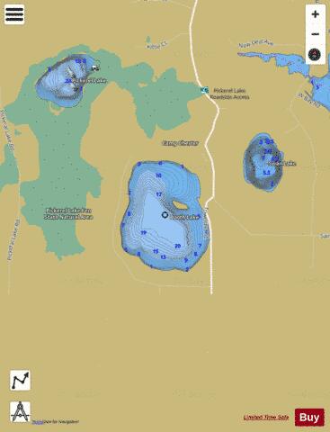 Booth Lake depth contour Map - i-Boating App