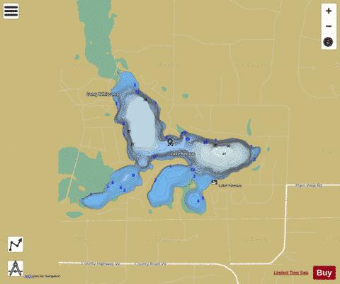 Lake Keesus depth contour Map - i-Boating App