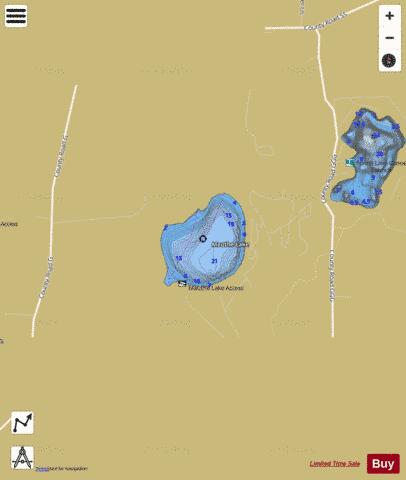 Mauthe Lake depth contour Map - i-Boating App