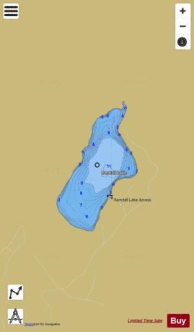 Randall Lake depth contour Map - i-Boating App