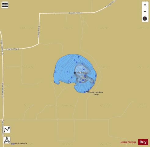 Tuttle Lake depth contour Map - i-Boating App