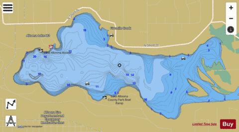 Altoona Lake depth contour Map - i-Boating App