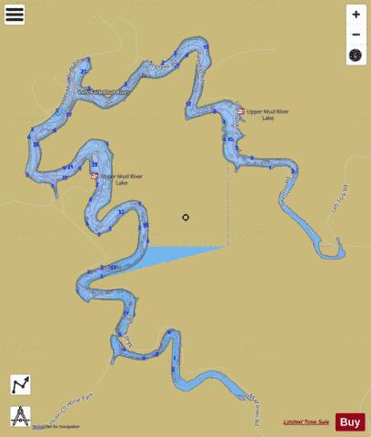 Upper Mud depth contour Map - i-Boating App