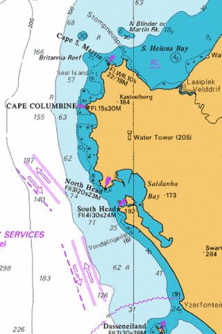 Approaches to Saldanha Bay Marine Chart - Nautical Charts App