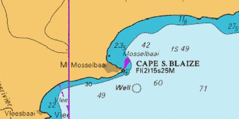 Approaches to Mossel Bay Marine Chart - Nautical Charts App