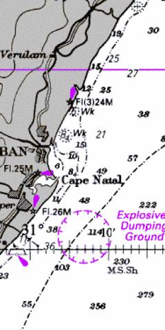 Approaches to Durban Marine Chart - Nautical Charts App