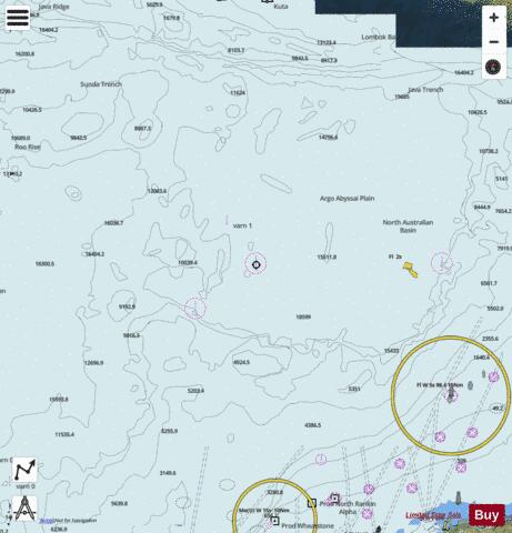Australia - Indonesia - Glomar Shoal to Lombok Basin Marine Chart - Nautical Charts App - Satellite