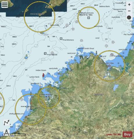 Australia - Indonesia - Timor Sea Marine Chart - Nautical Charts App - Satellite
