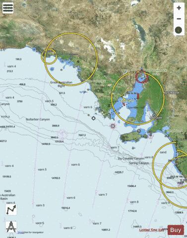 Australia - Head of Great Australian Bight to Cape Jaffa Marine Chart - Nautical Charts App - Satellite