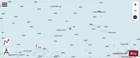 Arafura Sea - Arafura Sea - Cell 7 Marine Chart - Nautical Charts App - Satellite