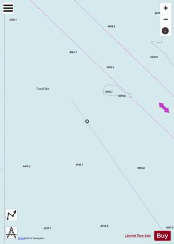 Coral Sea - Coral Sea - Cell 3 Marine Chart - Nautical Charts App - Satellite