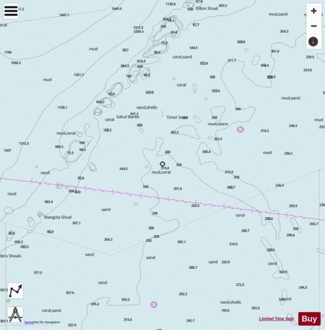 Timor Sea - Sahul Banks - Sahul Banks - South Marine Chart - Nautical Charts App - Satellite