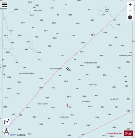 Timor Sea - Timor Sea - Cell 7 Marine Chart - Nautical Charts App - Satellite
