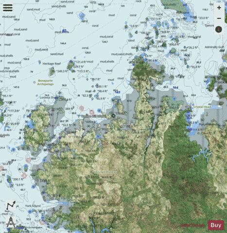 Australia - Western Australia - Admiralty Gulf to York Sound Marine Chart - Nautical Charts App - Satellite