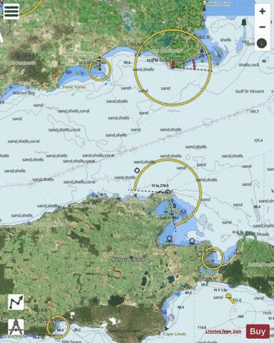Australia - South Australia - Investigator Strait to Backstairs Passage Marine Chart - Nautical Charts App - Satellite