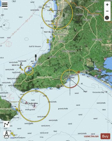 Australia - South Australia - Backstairs Passage to Encounter Bay Marine Chart - Nautical Charts App - Satellite